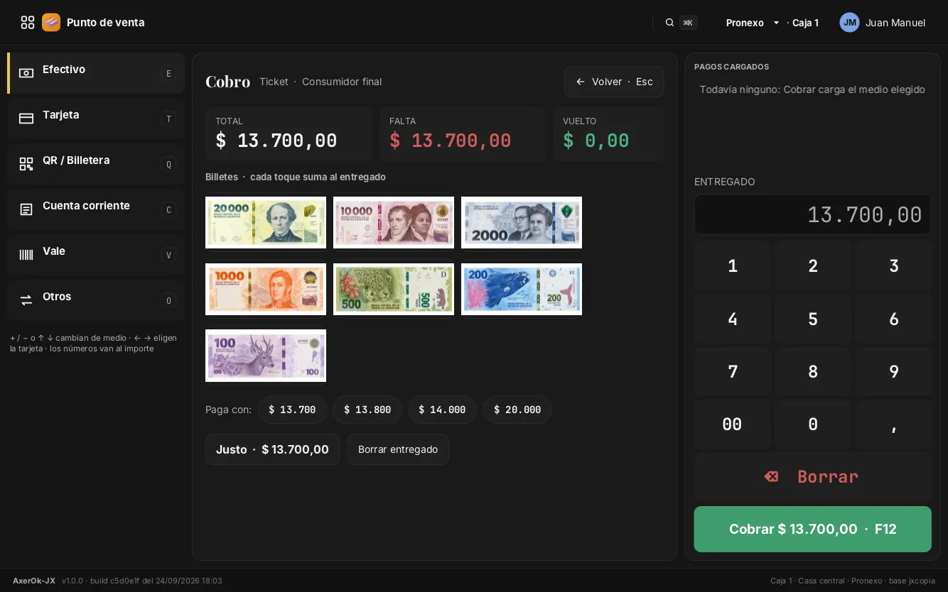 Punto de venta en AxerOk
